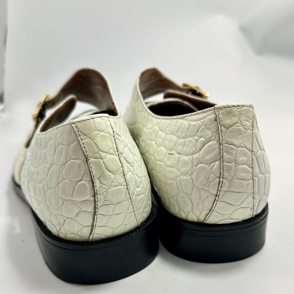Marco Vicci white croc embossed city sandal loafers size 10.5